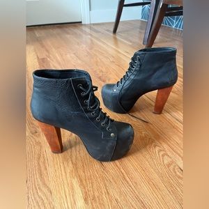 Jeffrey Campbell Lita distressed leather ankle boots